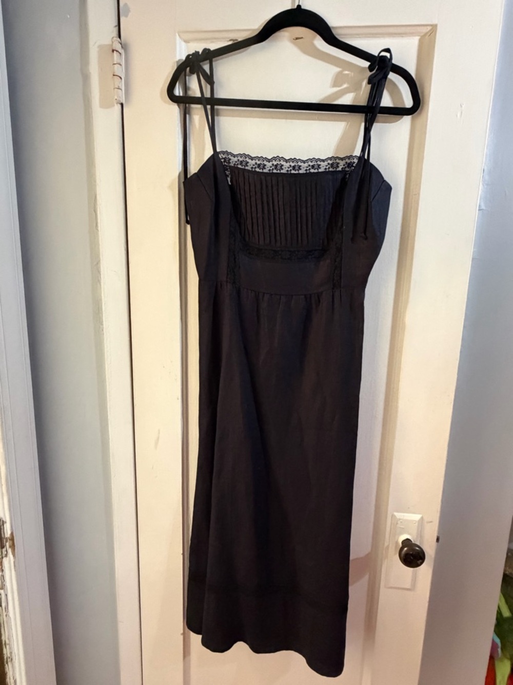 NWT Reformation Wyoming Linen Dress Black Midi 8 - Picture 5 of 14